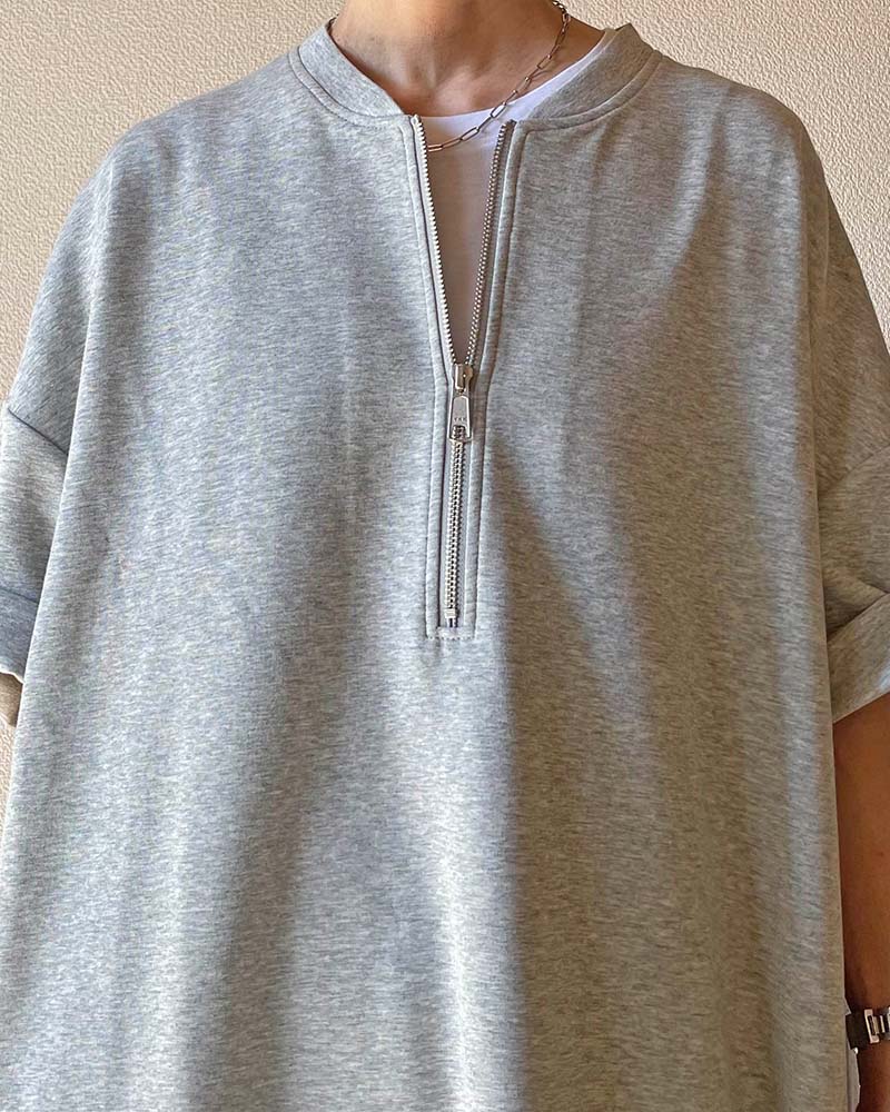 【Canaria Style】ダンボールニットハーフジップコクーンワンピース