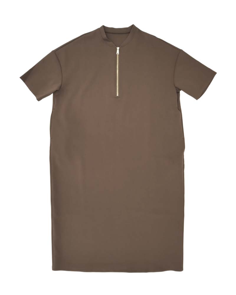 【Canaria Style】ダンボールニットハーフジップコクーンワンピース