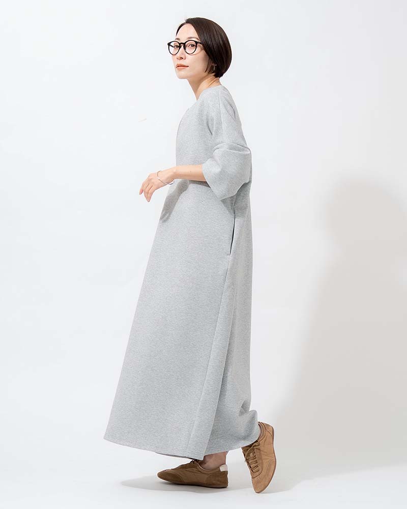 【Canaria Style】ダンボールニットハーフジップコクーンワンピース