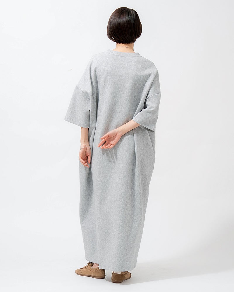 【Canaria Style】ダンボールニットハーフジップコクーンワンピース