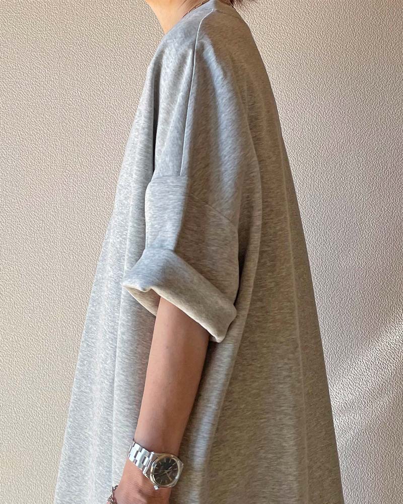 【Canaria Style】ダンボールニットハーフジップコクーンワンピース