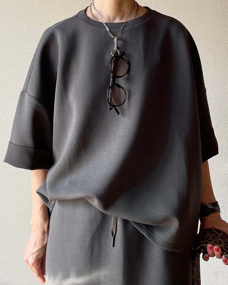 【Canaria Style】ダンボールニットラウンドヘムプルオーバー《セットアップ対応》