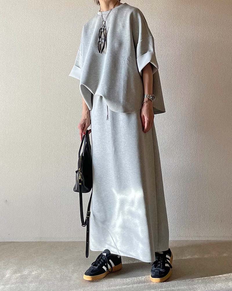 【Canaria Style】ダンボールニットラウンドヘムプルオーバー《セットアップ対応》