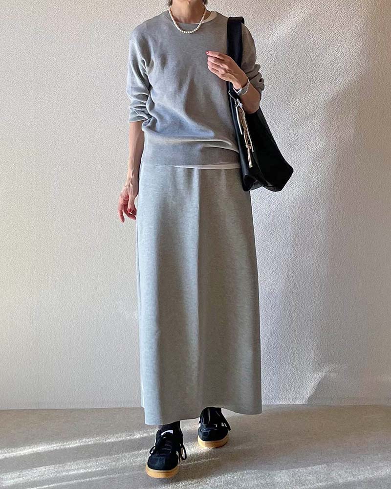 【Canaria Style】ダンボールニットAラインスカート《セットアップ対応》