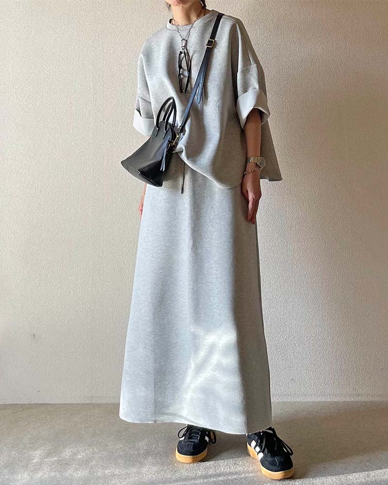 【Canaria Style】ダンボールニットAラインスカート《セットアップ対応》