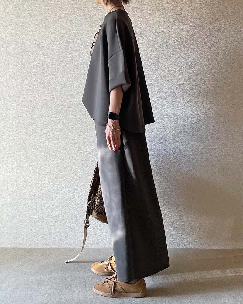 【Canaria Style】ダンボールニットAラインスカート《セットアップ対応》