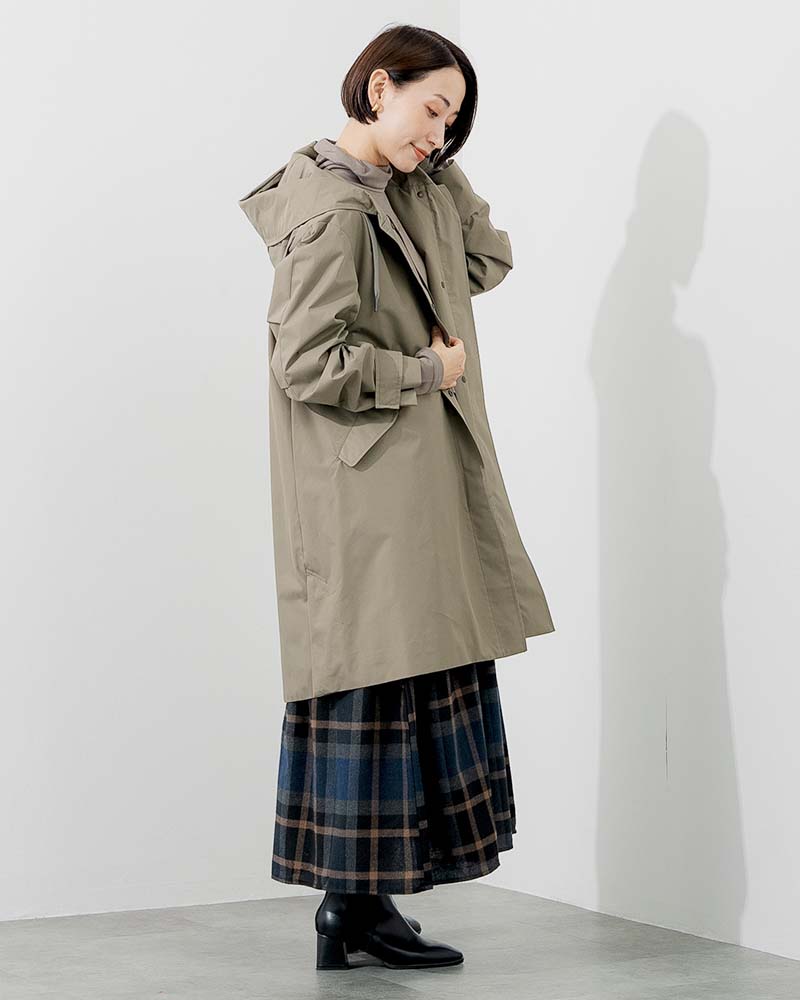 撥水防風ショールフーディーコート&ハイブリッドダウンベスト《2点セット》