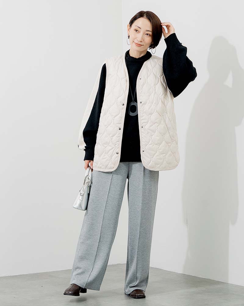 撥水防風ショールフーディーコート&ハイブリッドダウンベスト《2点セット》