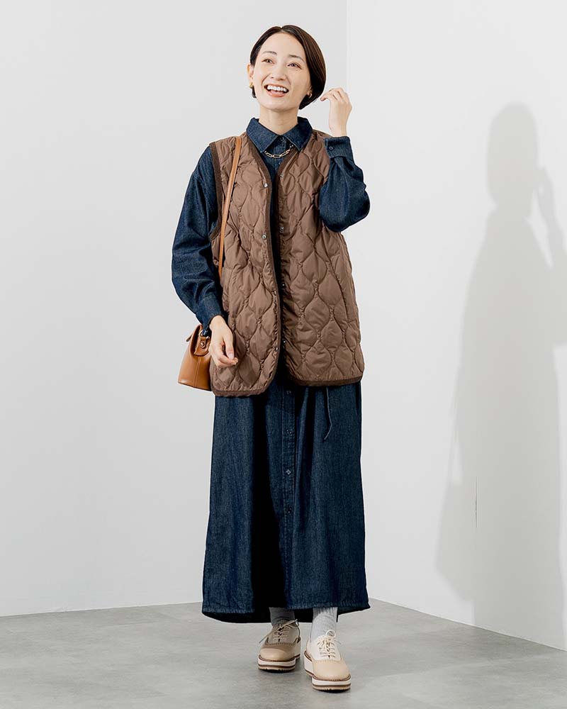 撥水防風ショールフーディーコート&ハイブリッドダウンベスト《2点セット》