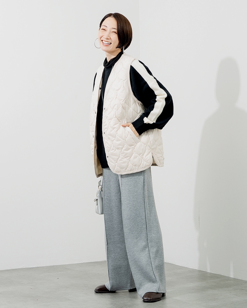 撥水防風ショールフーディーコート&ハイブリッドダウンベスト《2点セット》