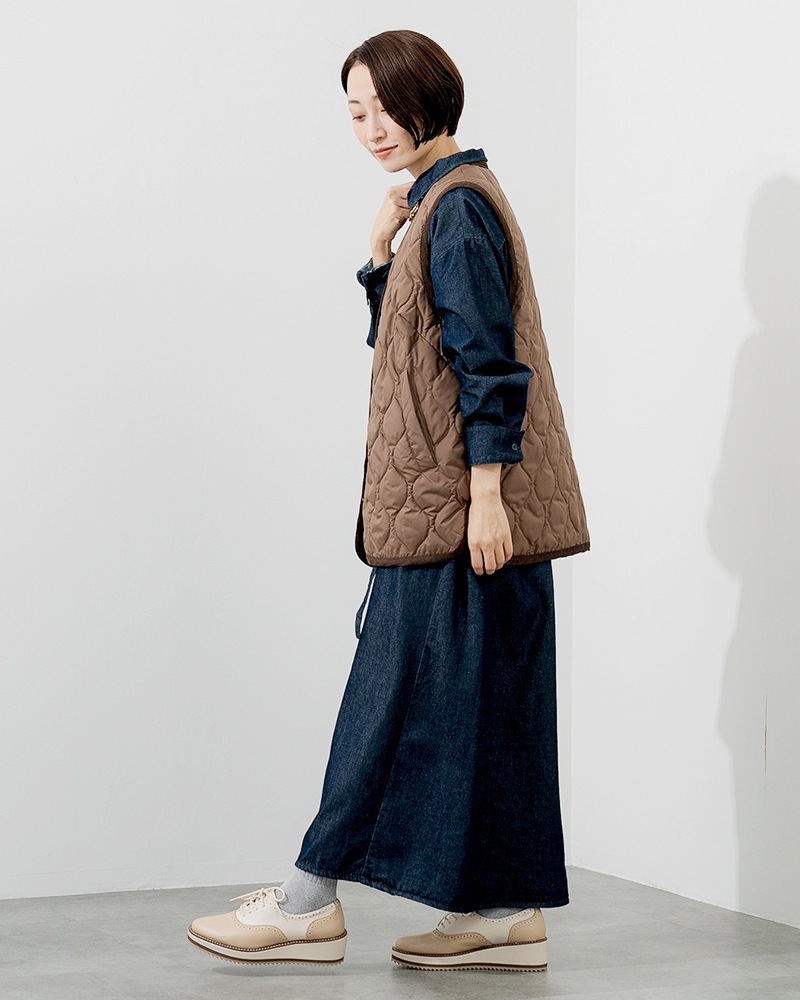 撥水防風ショールフーディーコート&ハイブリッドダウンベスト《2点セット》