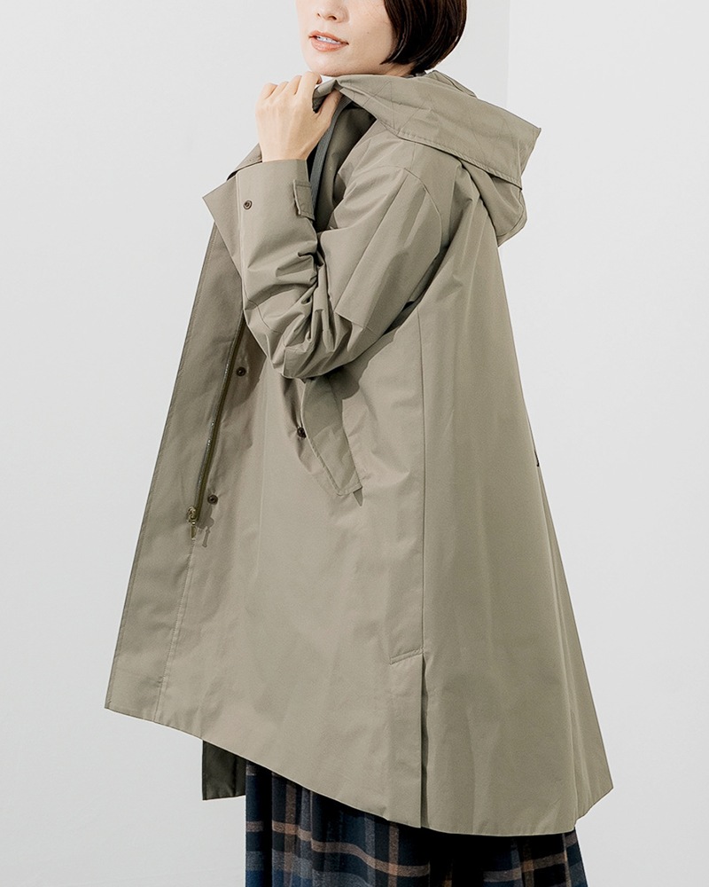 撥水防風ショールフーディーコート&ハイブリッドダウンベスト《2点セット》