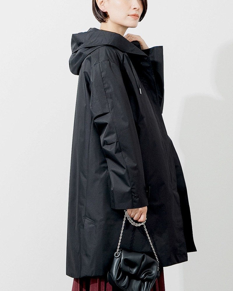 撥水防風ショールフーディーコート&ハイブリッドダウンベスト《2点セット》