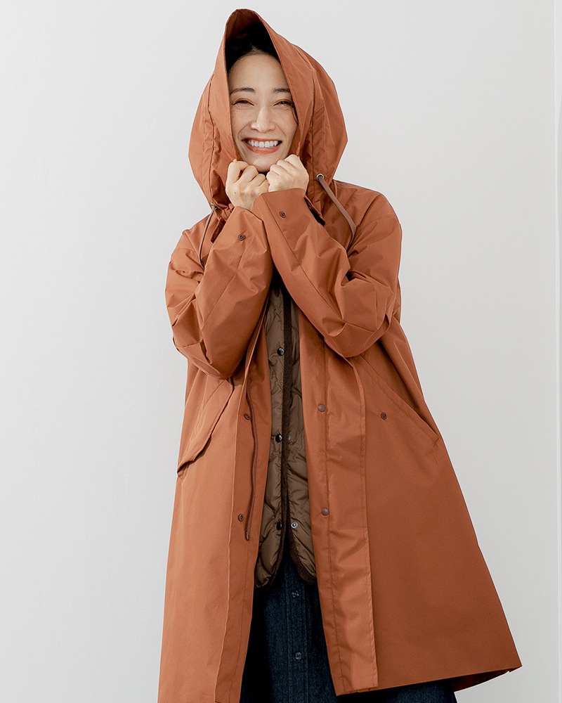 撥水防風ショールフーディーコート&ハイブリッドダウンベスト《2点セット》