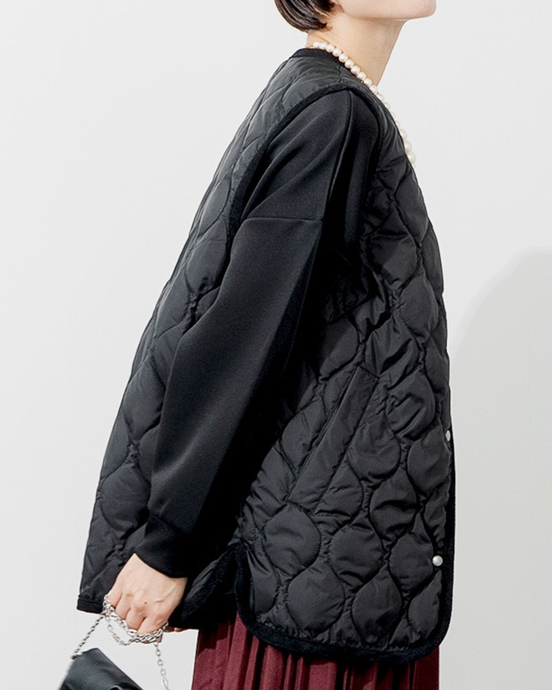 撥水防風ショールフーディーコート&ハイブリッドダウンベスト《2点セット》