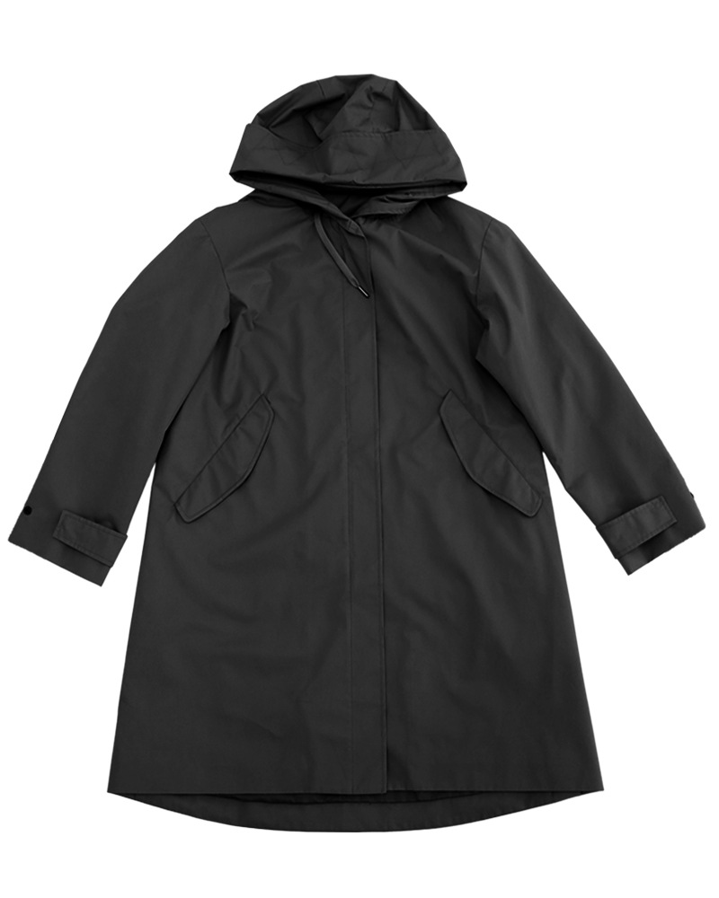 撥水防風ショールフーディーコート&ハイブリッドダウンベスト《2点