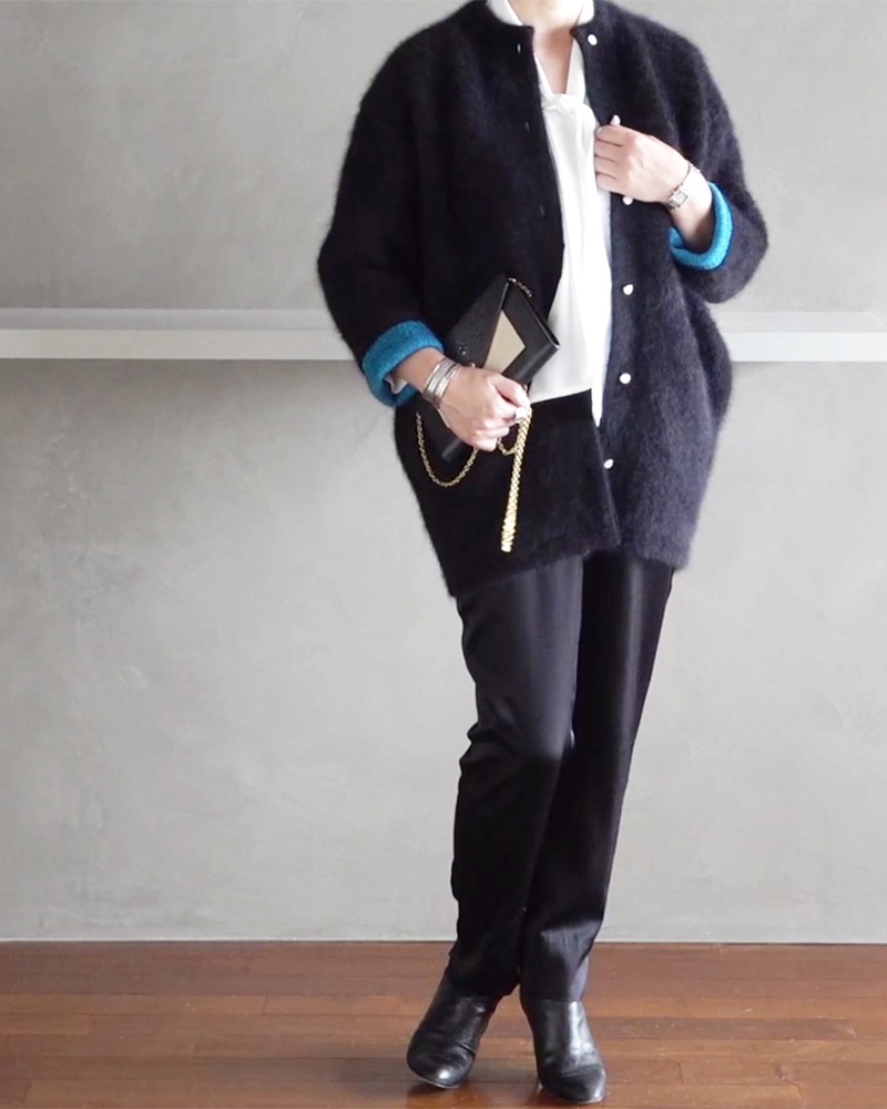 machatt ラクーンニットコート KANAKO CLOSET ラクーン混ダブルフェイスニットコート