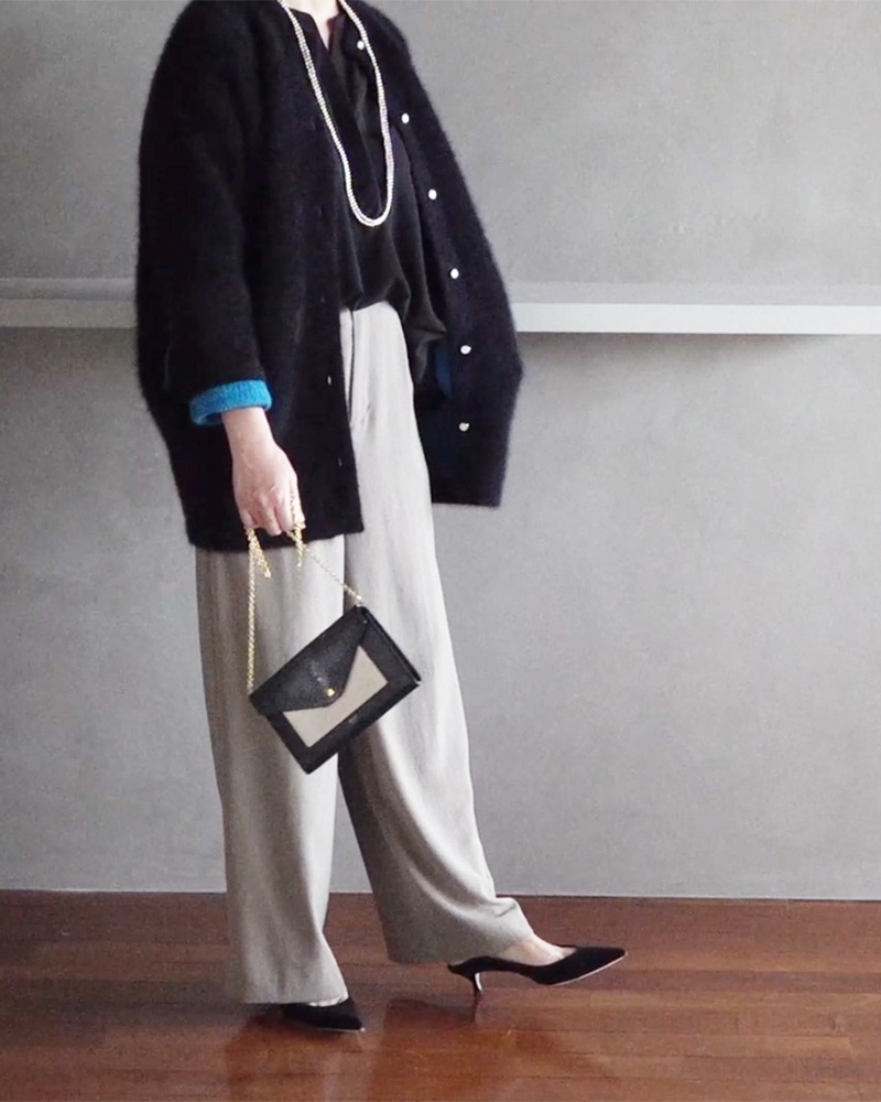 KANAKO CLOSET ラクーン混ダブルフェイスニットコート