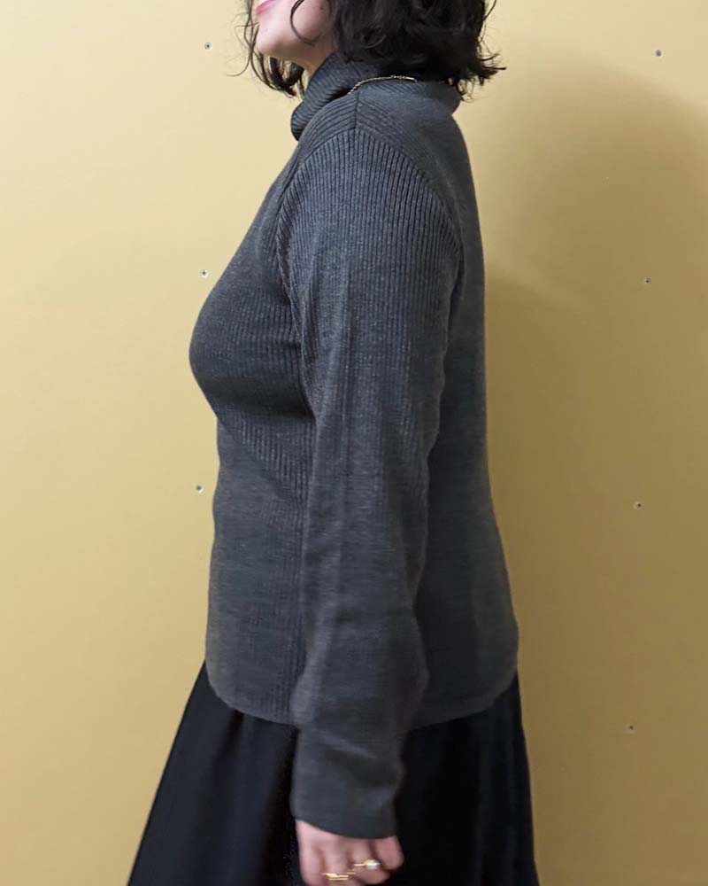 【otostyle】ハイネックリブニットプルオーバー