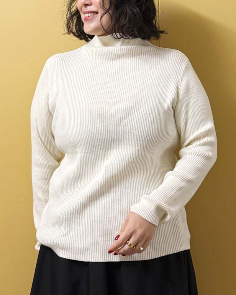 【otostyle】ハイネックリブニットプルオーバー