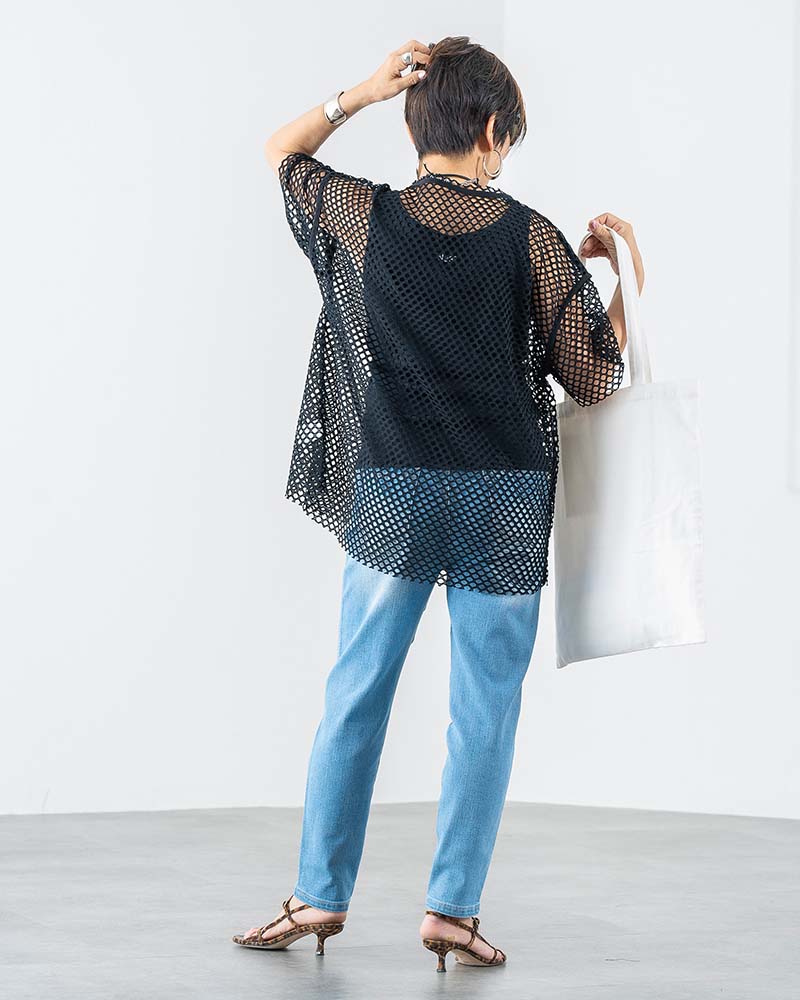 【YOKO ISHIBASHI】接触冷感デニムアンクルスキニーパンツ