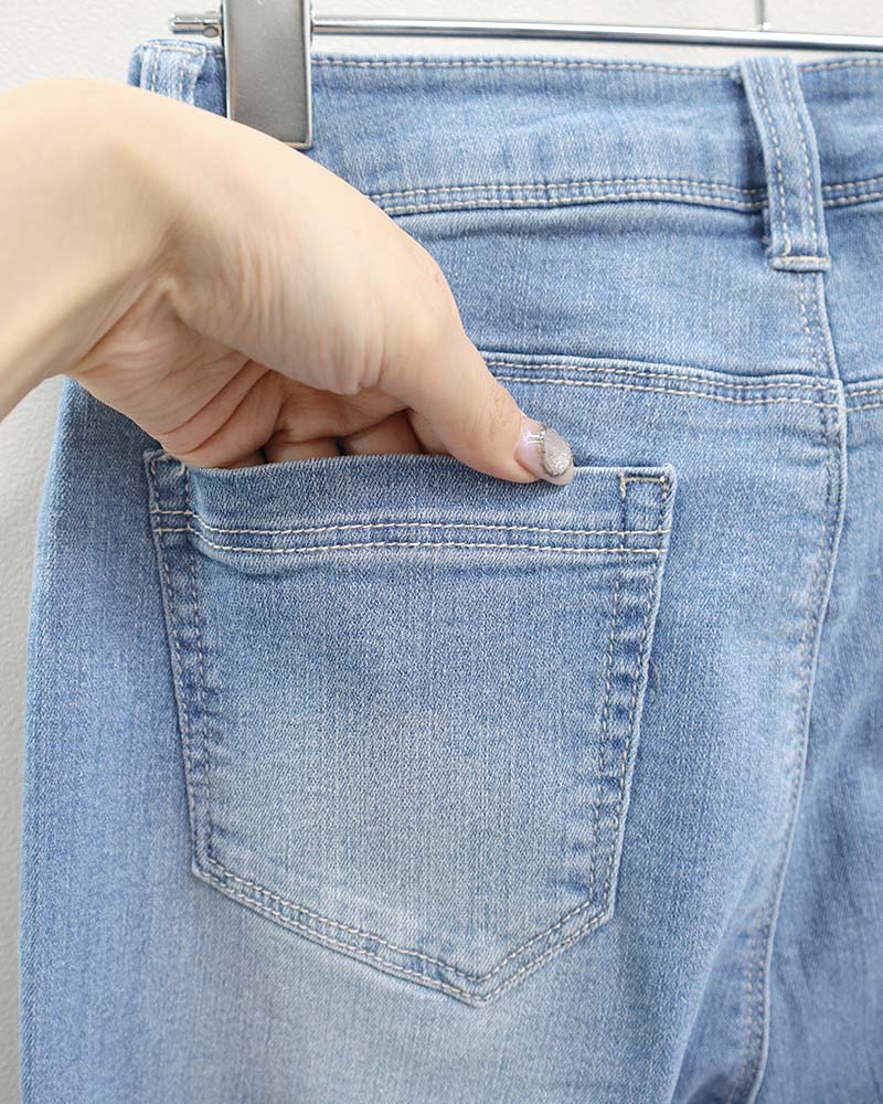 【YOKO ISHIBASHI】接触冷感デニムアンクルスキニーパンツ