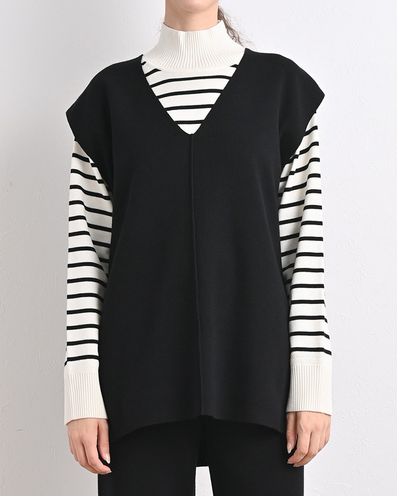 ウールコットンVネックベスト《セットアップ対応》