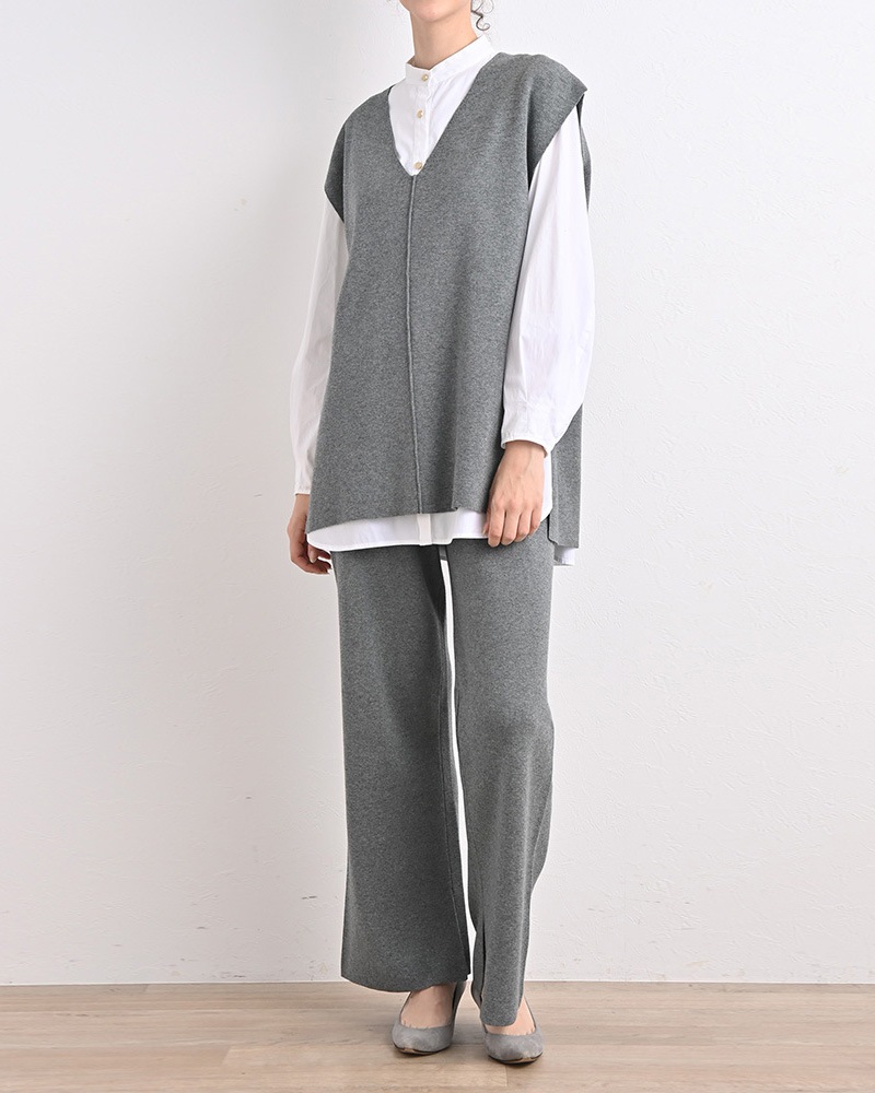 ウールコットンVネックベスト《セットアップ対応》