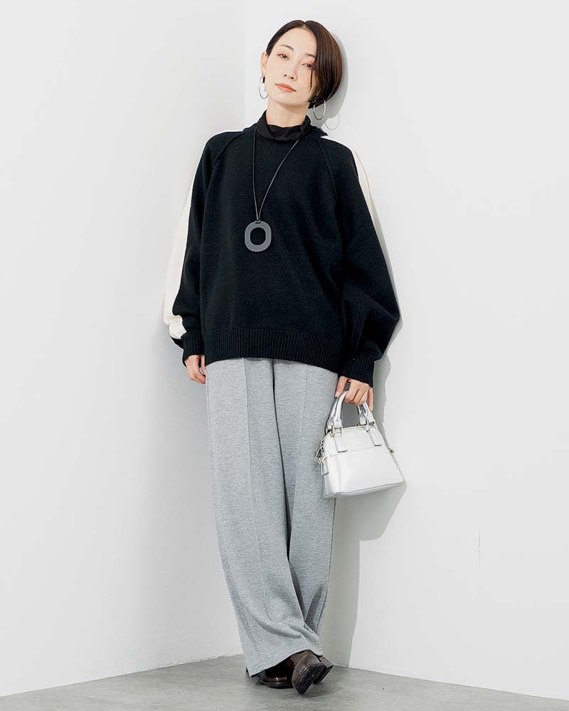 ボンディングピンタックイージーパンツ