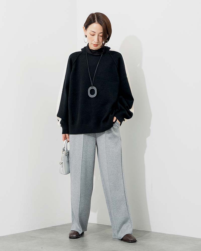 ボンディングピンタックイージーパンツ