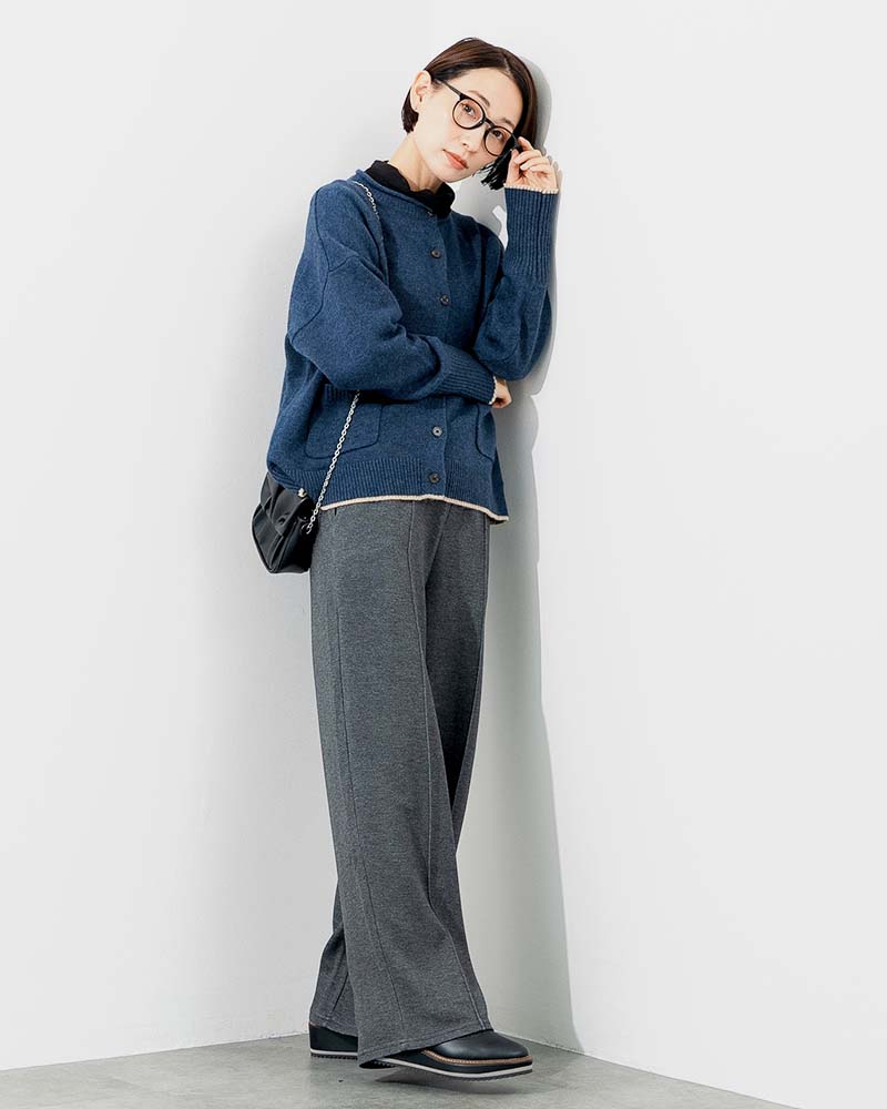 ボンディングピンタックイージーパンツ