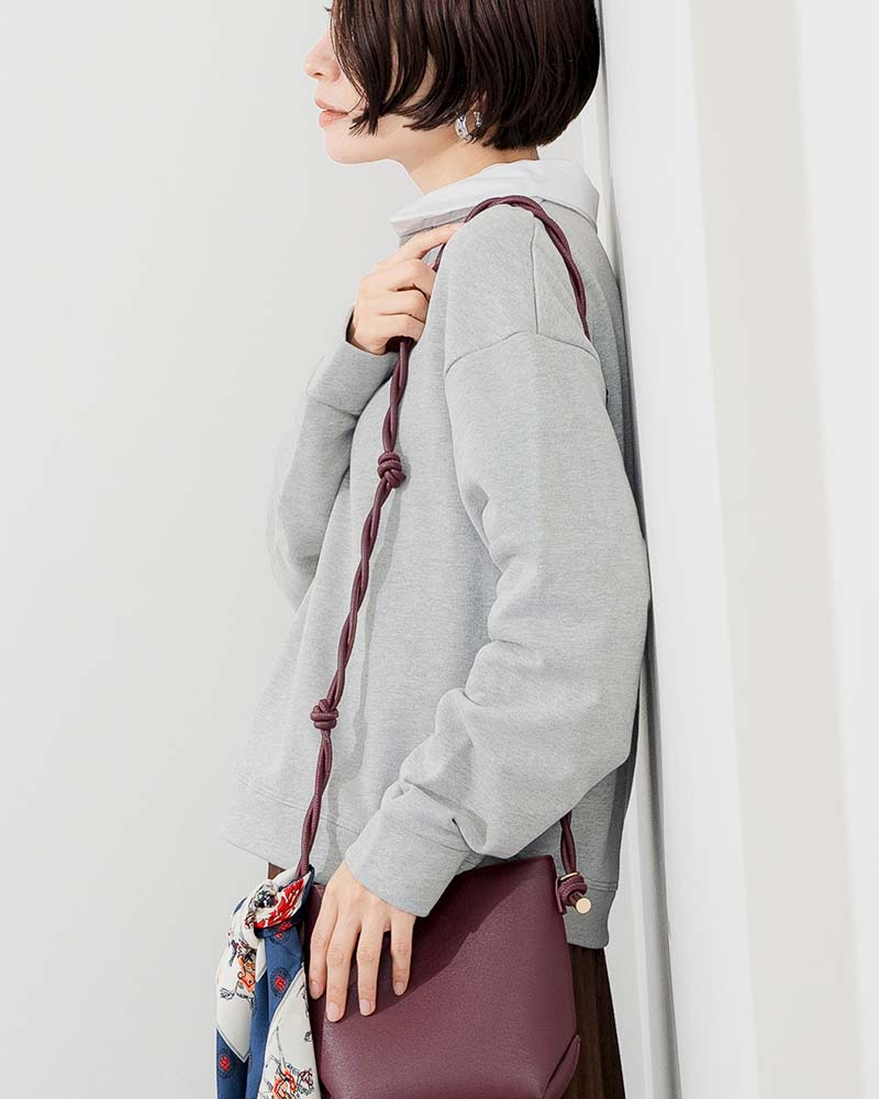 シャツレイヤードライク裏毛プルオーバー