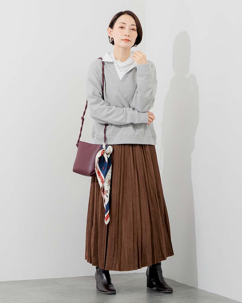 シャツレイヤードライク裏毛プルオーバー