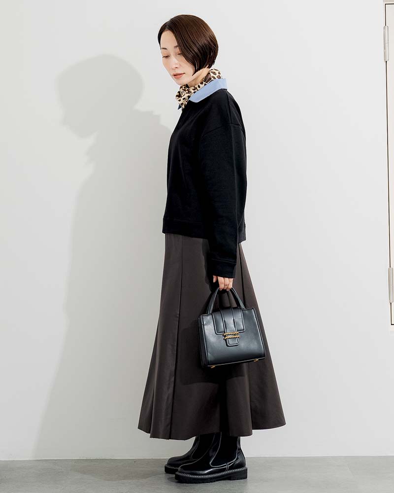 シャツレイヤードライク裏毛プルオーバー