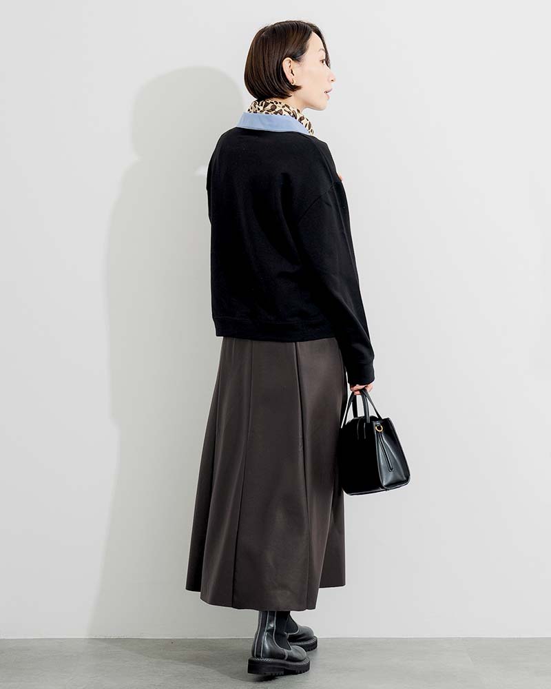 シャツレイヤードライク裏毛プルオーバー