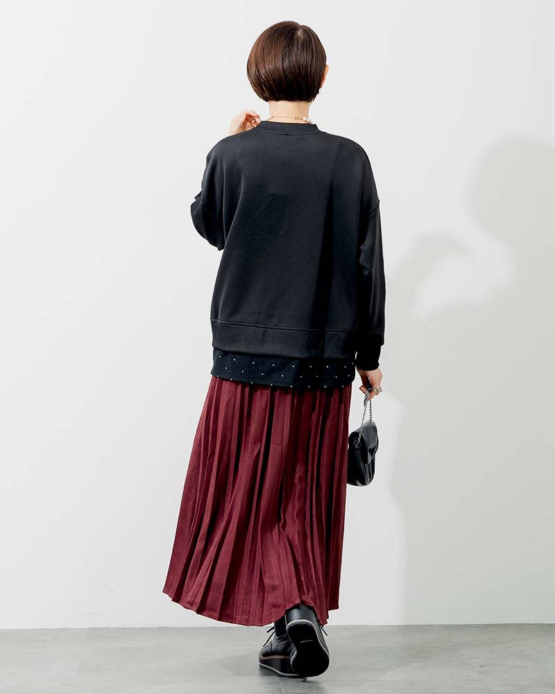 裾レイヤードライクポンチプルオーバー