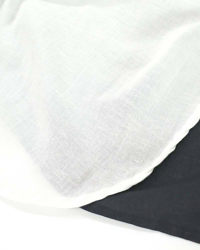 コットンリネン混リボンアクセントスキッパーブラウス