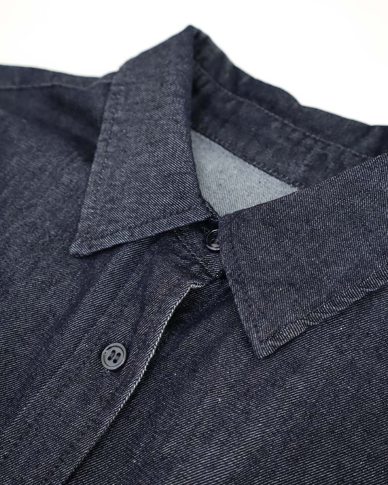 ウエストタックアクセントデニムシャツワンピース