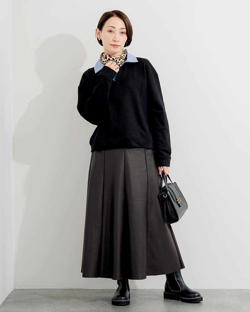 フェイクレザーフレアスカート | BOTTOMS | 元町ゼラール公式通販サイト