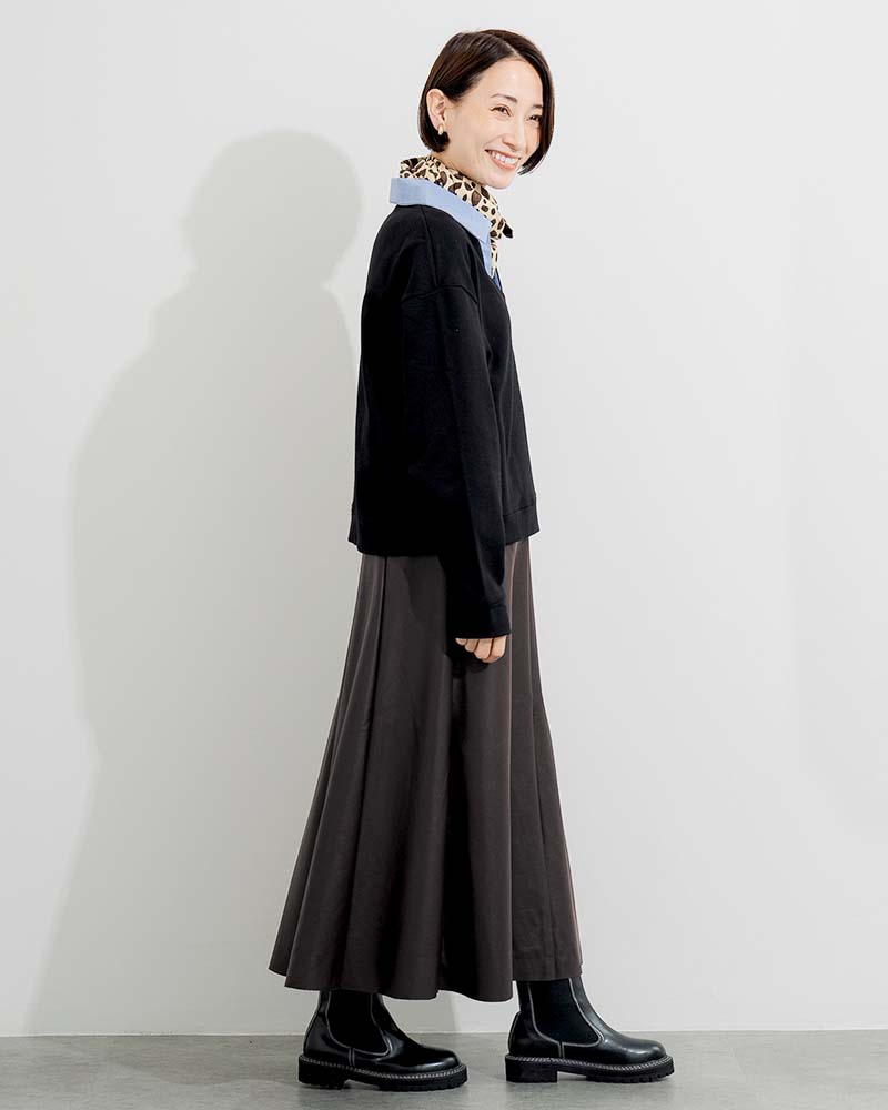 フェイクレザーフレアスカート | BOTTOMS | 元町ゼラール公式通販サイト