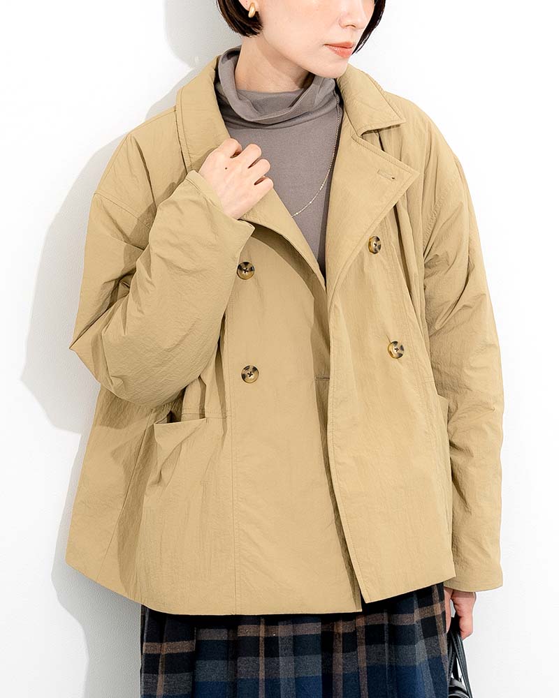 中綿ダブルブレストショートジャケット