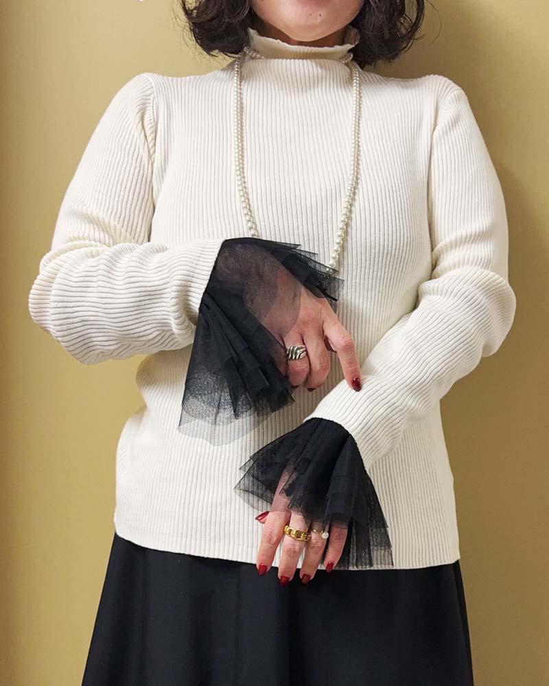 【otostyle】チュールティアード付け袖