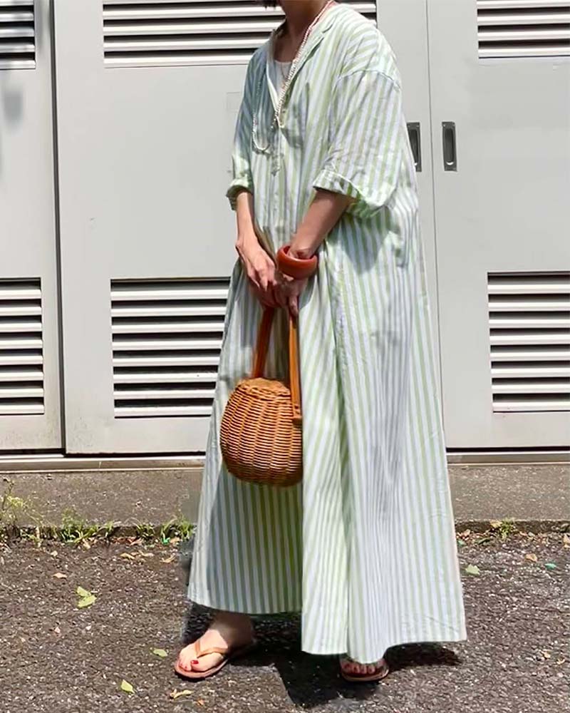 Canaria Style】スタンドカラーシャツワンピース（ペチコート付き