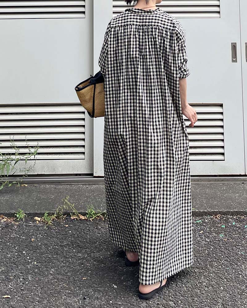 【Canaria Style】スタンドカラーシャツワンピース（ペチコート付き）