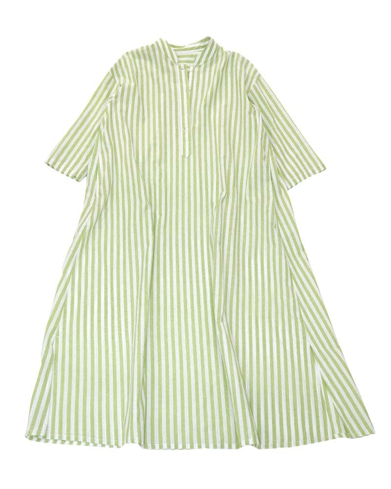 ツナメルト様♪専用オーダー赤のワンピース＆グリーンのペチコート Canaria Style】スタンドカラーシャツワンピース（ペチコート付き