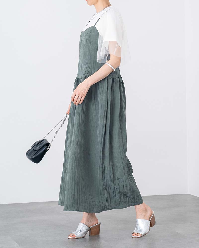 チュールスリーブレイヤードTシャツ