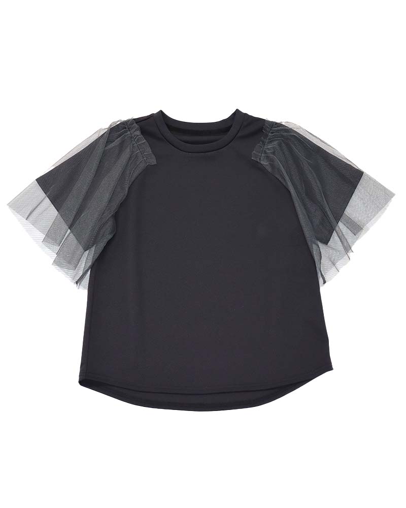 チュールスリーブレイヤードTシャツ
