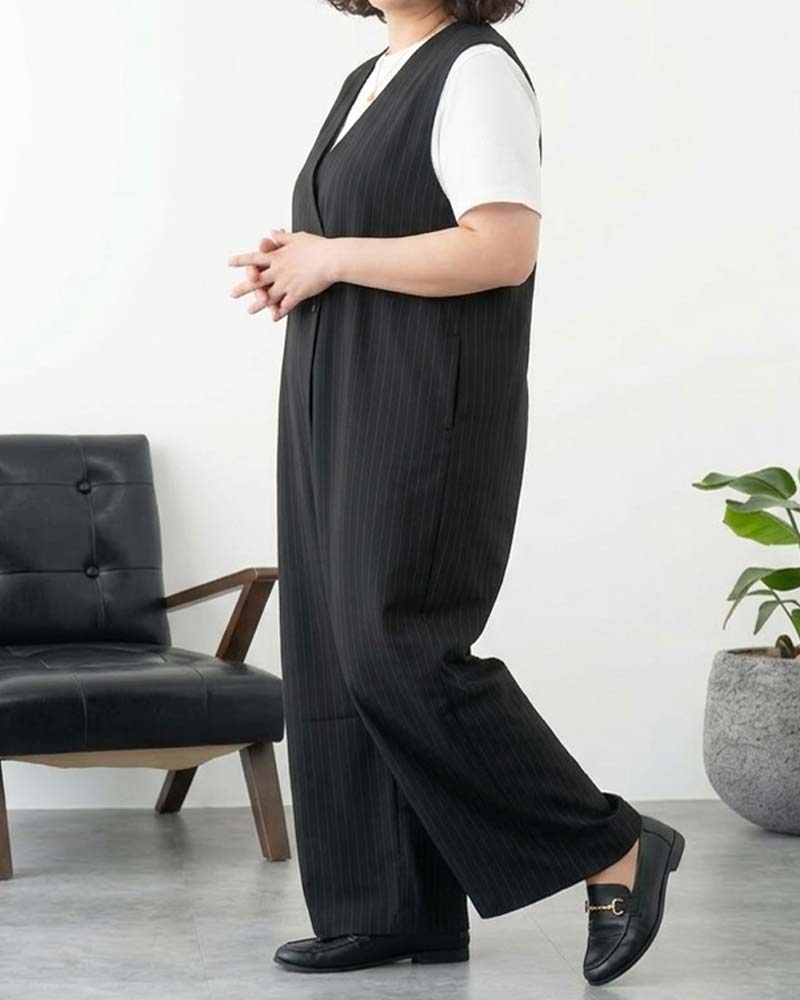 【otostyle】ダブルボタンラップライクサロペット