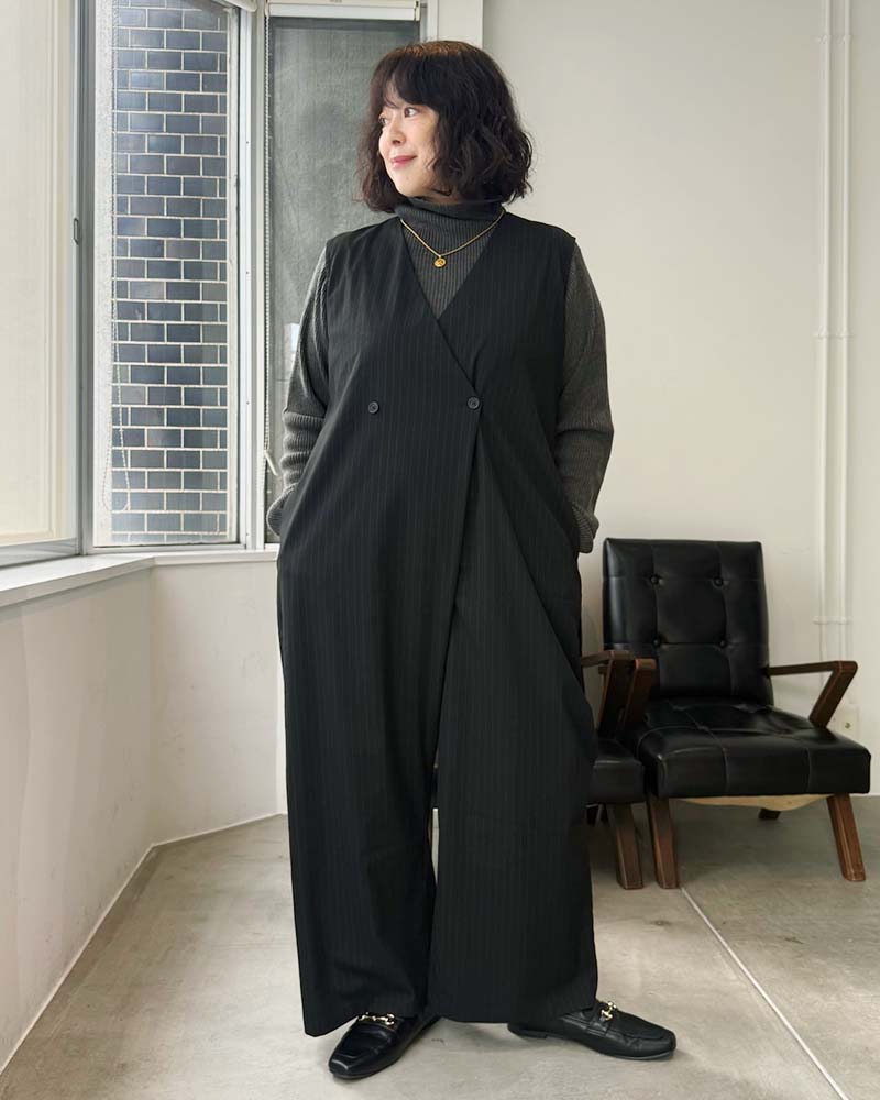 【otostyle】ダブルボタンラップライクサロペット