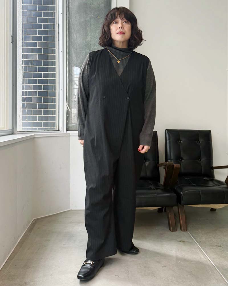 【otostyle】ダブルボタンラップライクサロペット